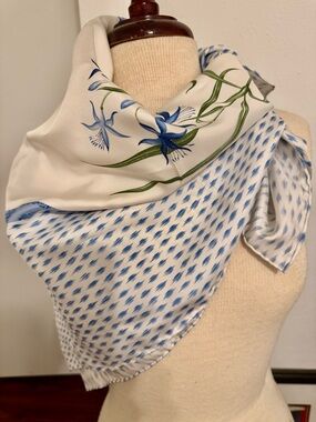 Yves Delorme Paris Silk Scarf Hand Rolled Edge